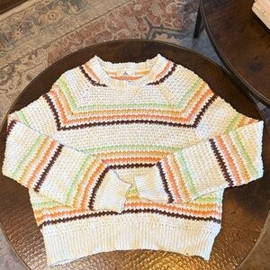 Rip Curl Multicolor Brown, orange, green Striped Sweater oversized XS